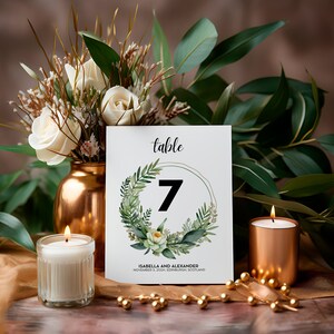 Wedding Table Numbers Cards Editable Modern Table Number Signs Instant Download  Printable Elegant Floral Table Number Wedding Table Decor