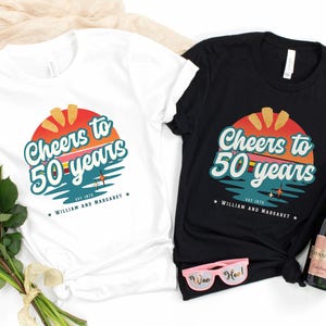 Personalized 50th Wedding Anniversary Gift Tee, Custom Names Year 50th Anniversary T-shirts, Gift for Husband Wife, Parents & Grandparents