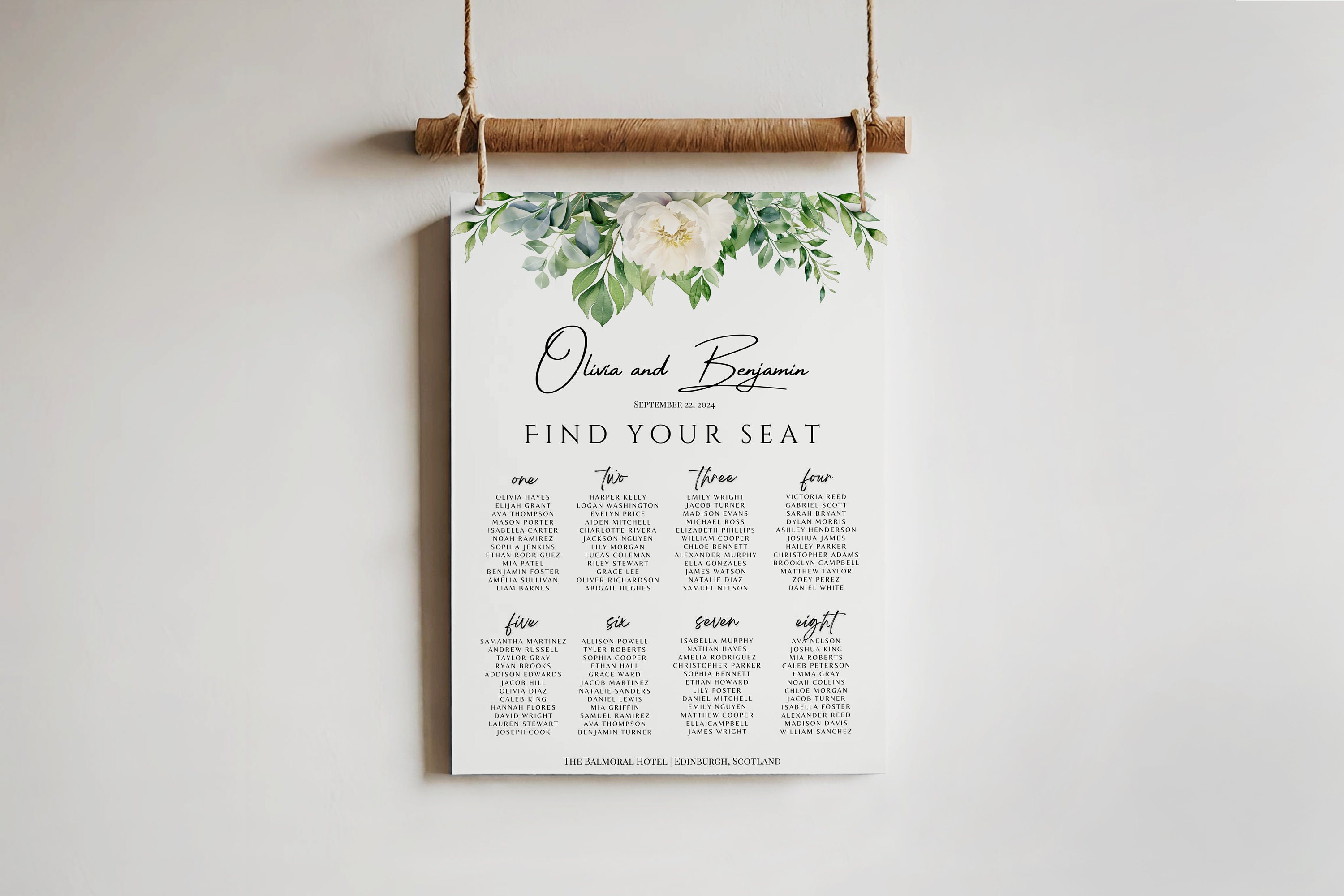 Editable Wedding Seating Plan Template, Modern DIY Printable Find Your ...