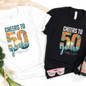 Custom 50th Wedding Anniversary Gift Tee, Personalized Year/Names/Date 50th Anniversary T-shirts, Gift for Husband, Parents & Grandparents