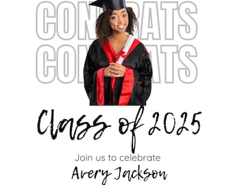 Class of 2025 Graduation Invitation Template (Editable Invitation)