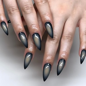 Ombre Aurora Star Press On Nails: Handmade Faux Acrylic Gel Nails