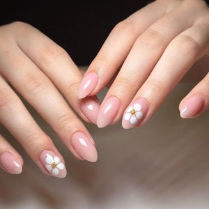 spring flower nails /custom press on nails/ hand made Press on Nails/Faux Acrylic Nails/ Gel Nails/Press on Nail