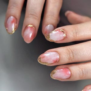 gold chrome ombre nails /custom press on nails/ hand made Press on Nails/Faux Acrylic Nails/ Gel Nails/Press on Nail