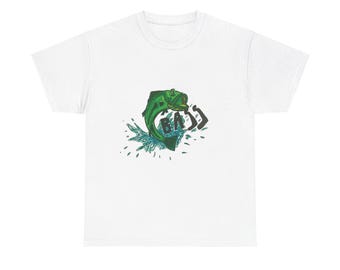 Camiseta de pesca de lubina: arte de peces divertidos, camiseta de algodón suave