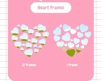 Canva hartframes, bewerkbare canvasframe, maak je eigen png, foto slepen en neerzetten, hartvormige collage, vul je eigen foto