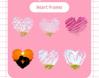 Canvaframes met noodlijdend hart, bewerkbare canvaslijst, gepersonaliseerde lijst, maak je eigen png, voeg je eigen afbeelding toe, slepen en neerzetten op canvas