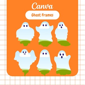 Ghost Canva Frames, Fall Themed Frames, Drag And Drop Frame, Custom Canva Frames, Drag And Drop Photo, Make Your Own Png