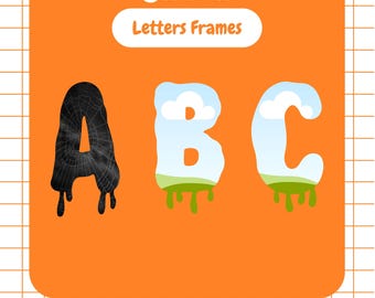 Canvaframes Halloween-letters: png-foto's slepen en neerzetten (digitale download)