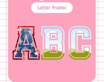 College Letters Canva Frame: Drag & Drop Alphabet PNG