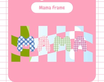 Checkered Mama Photo Frame Canva Template: Drag & Drop Design (PDF Download)