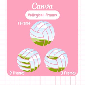 Volleyball Photo Collage Canva Frames: Editable Sports Template (Digital Download
