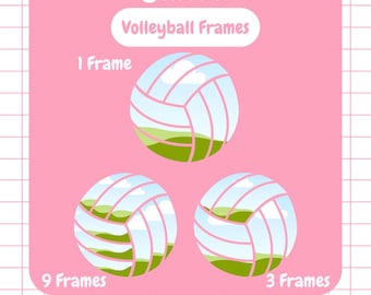Volleyboll fotokollage Canva ramar: Redigerbar sportmall (digital nedladdning)