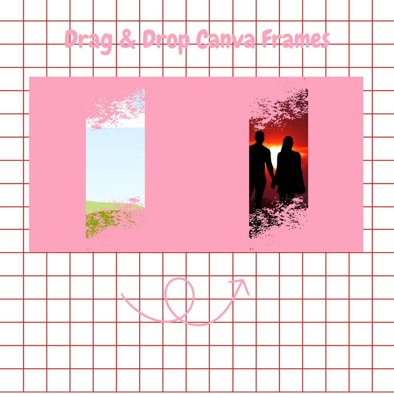 Slitna Canva-ramar, Canva-rampaket, Dra och släpp, Designelement, Lägg till ditt eget foto, Personlig ram, Slitna kanter bild 3