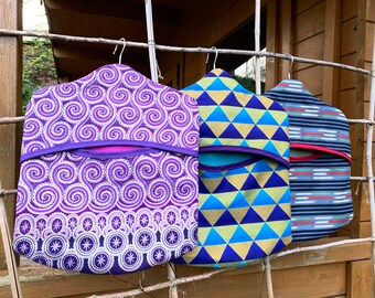 Pegbags - Colourful & Bold (with Wooden Hangers)