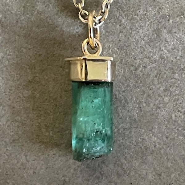 Emerald pendant 585 gold 14 carat Habachtal