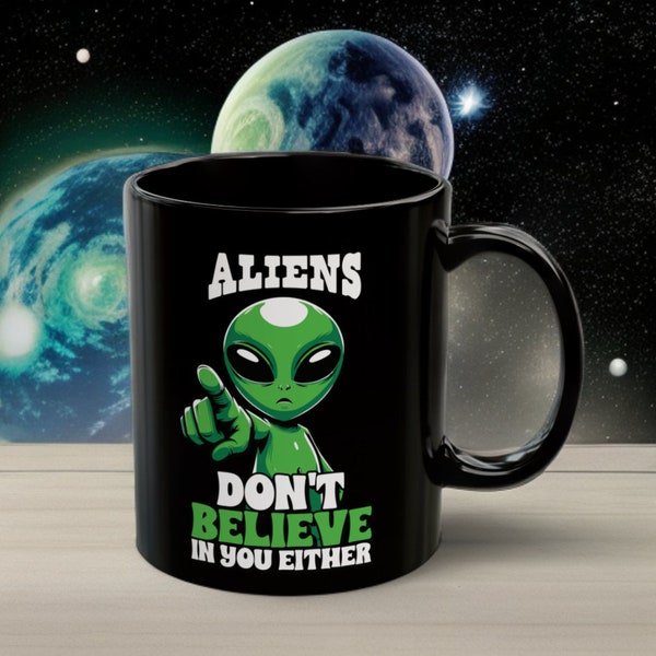 Cadeau extraterrestre pour humains, idée cadeau pour amoureux des ovnis, tasse extraterrestre, cadeau pour les amateurs d'extraterrestres, tasse ufologique, tasse cadeau oncle fou, tasse à café gris