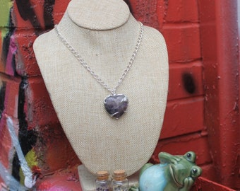 Unique Hand-Soldered Heart Shaped Amethyst Crystal - One of a Kind Gift