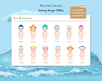 Sonny Angel Marine Series Transparent Clipart PNGs (12 Clipart for Digital & Instant Download!)