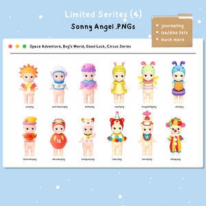 Série limitée Sonny Angel (espace, monde des insectes, bonne chance, cirque) PNG Transparents Clipart (24 cliparts pour téléchargement numérique et instantané !)