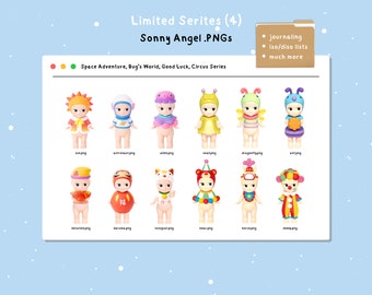 Sonny Angel Limited Series (Space, Bug's World, Good Luck, Circus) Transparent Clipart PNGs (24 Clipart for Digital & Instant Download!)