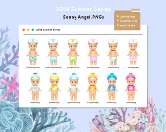 Sonny Angel 2018 Summer Series Transparent Clipart PNGs (12 Clipart for Digital & Instant Download!)