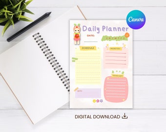 Editable 5"x7" Sonny Angel Daily Planner Page - Printable Digital Download (Canva Template) & PNG Image