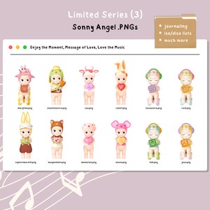Série limitée Sonny Angel (série ETM, MOL, LTM) PNG transparents Clipart (16 cliparts pour téléchargement numérique et instantané !)