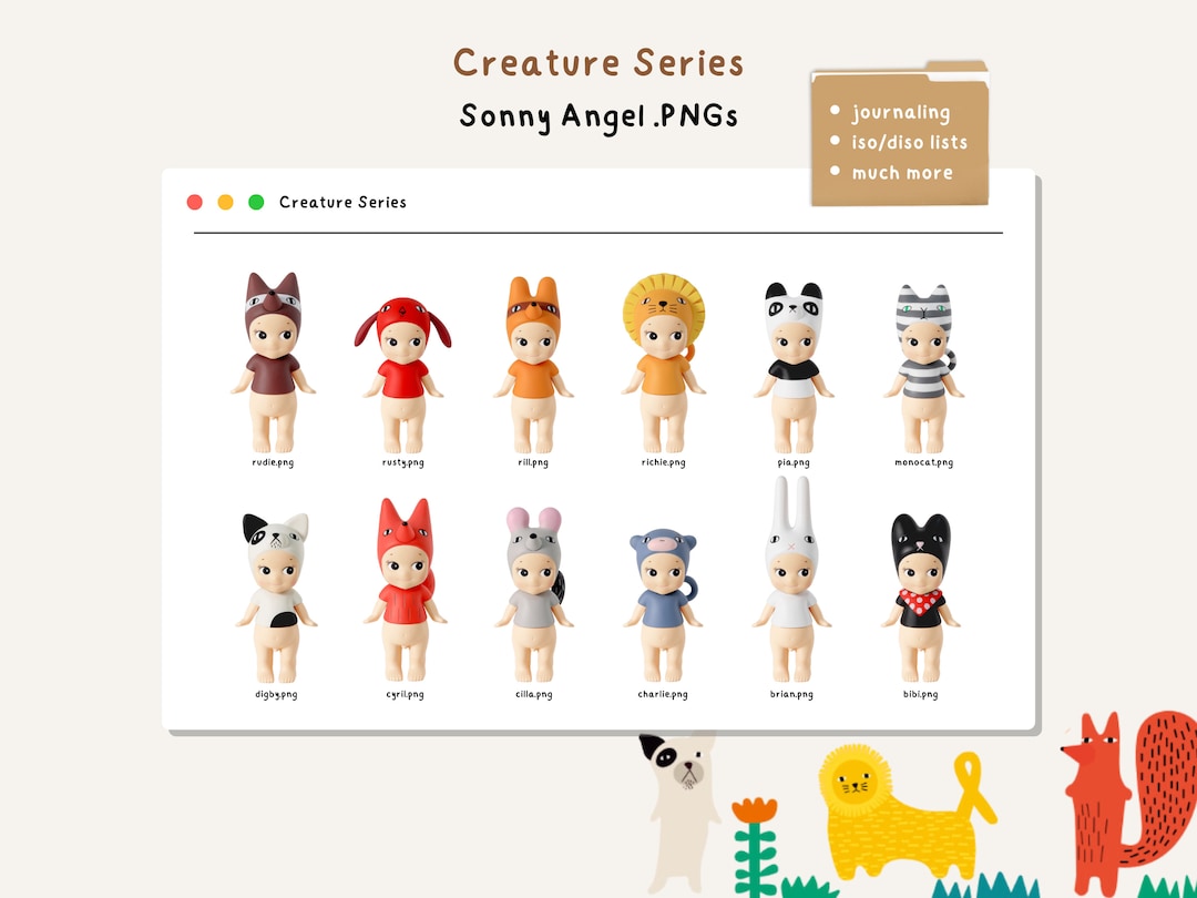 Sonny Angel Creature Series Transparent Clipart Pngs (12 Clipart