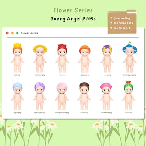 Sonny Angel Flower Serie Transparente Clipart PNGs (12 Clipart für Digital & Instant Download!)