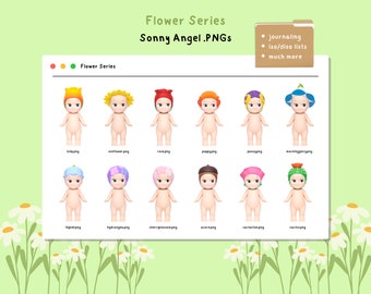 Sonny Angel Flower Series Transparent Clipart PNGs (12 Clipart for Digital & Instant Download!)