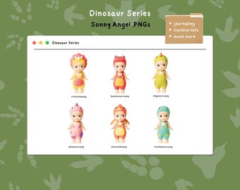 Sonny Angel Dinosaur Series Transparent Clipart PNGs (6 Clipart for Digital & Instant Download!)
