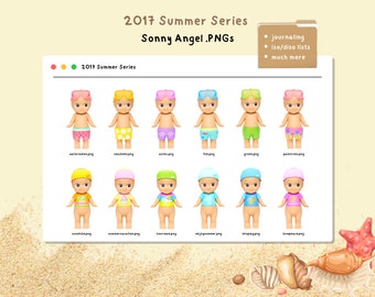 Sonny Angel 2017 Summer Series Transparent Clipart PNGs (12 Clipart for Digital & Instant Download!)
