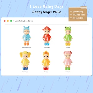 Sonny Angel I Love Rainy Days Series Transparente Clipart PNGs (6 Clipart für Digital & Instant Download!)