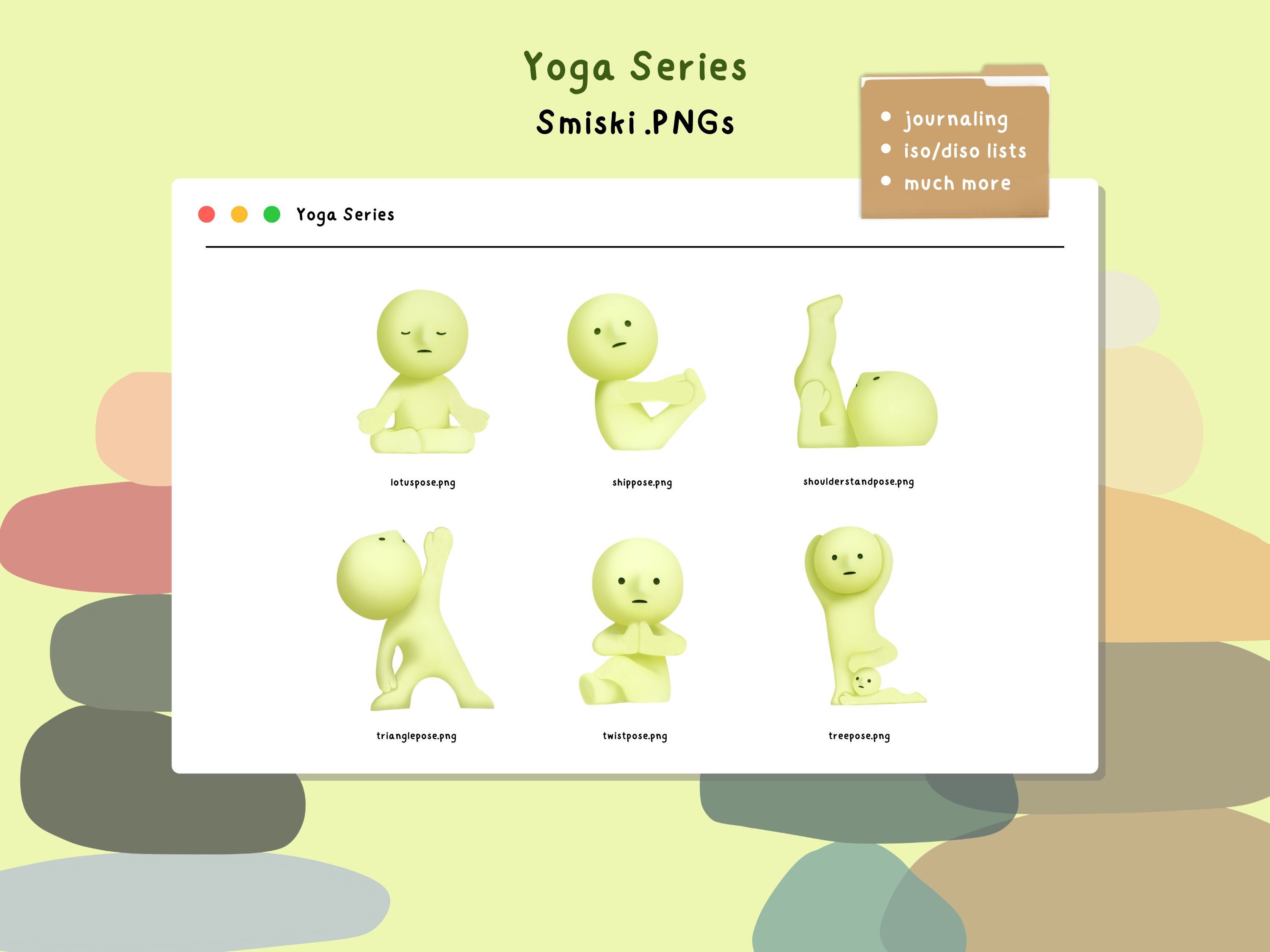 Smiski Yoga Series Transparent Clipart PNGs (6 Clipart for Digital & Instant Download!)