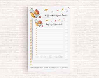 Cute Spring Prayer List Notepad With Bible Verse | Inspirational To Do List Note Pad For Christians | Stationary Writing Paper