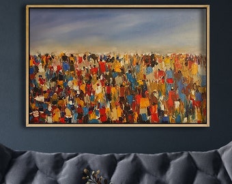 Framed Ready To Hang Our Colorful People Oil Painting Art, Best African Wall Decor, Framed African art Print, Framed African Canvas decor