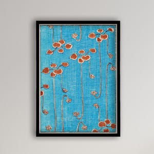 Framed Watanabe Seitei Vine Illustration, Bijutsu Sekai Vintage Japanese Woodblock, Plants Art Print, Framed Japanese Art, Japanese Poster