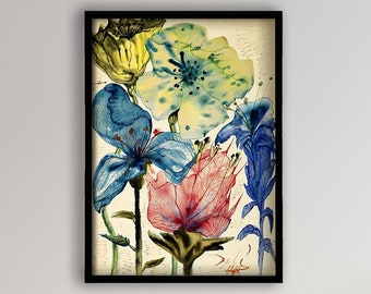 薔薇 版画 花 写真 薔薇のアレンジメント絵画 版画 玄関 リビング 額