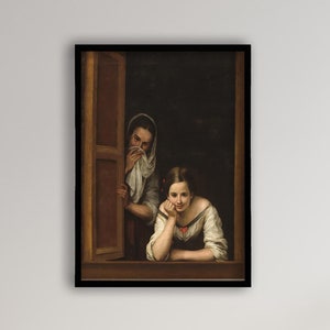Bartolome Esteban Murillo Two Women at a Window, Amazing Quality Canvas Home Decor
