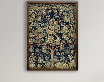 Framed Tree of Life, William Morris, Ideal Home Decor, Floral Wall Art, Famous Painting, Print Home Decor, Art Reproduction, Home Wall Art