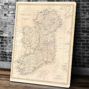 Carte de l'Irlande de 1799 - Reproduction de carte ancienne Irlande carte, Irlande affiche carte, carte d'art mural Irlande, cadeau de pendaison de crémaillère