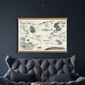 The Magicians-kaart, kaart van Fillory, Quentin Coldwater Map Scroll, By Land of Scrolls The Magician King-kaart