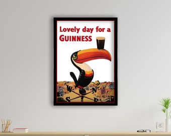 Guinness Beer Canvas, Beer poster Art, Guinness Poster, Guinness Vintage Poster, Beer Print
