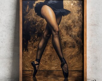 PRINTABLE, Velvet Dance, 999 Piece Wall ART, Ballerina Legs Oil Painting Wall Art, Digital Print