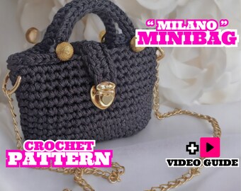 Modèle de mini-sac de luxe au crochet PDF + guide vidéo (article numérique)