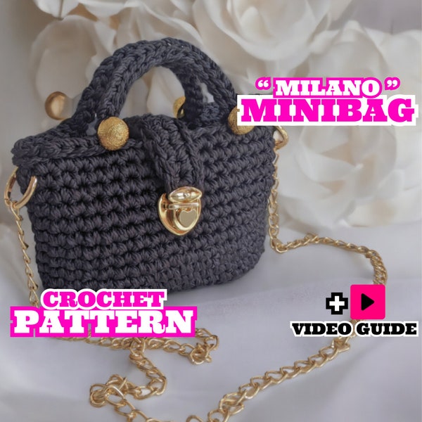 Crochet luxury minibag pattern PDF + video guide (digital item)