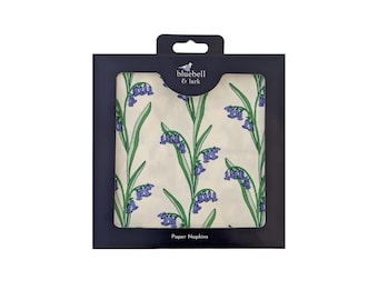 Bluebell Paper Napkins, Floral Paper Napkins, Paper Dinner Napkins, Anniversary Napkins, Bluebell Wood Napkins, Napkins by Bluebell and Lark