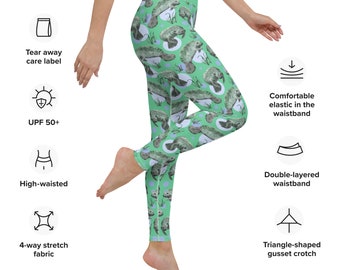 Leggings da nuoto magici lamantino / Leggings per immersioni subacquee / Regalo per gli amanti dell'oceano / Regalo per subacqueo