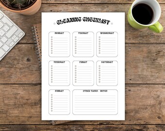 Cleaning Checklist: Minimalist Weekly & Monthly To Do List (Digital Download)